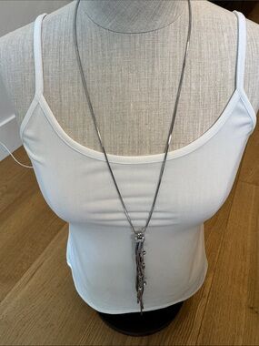 WHBM long silver necklace